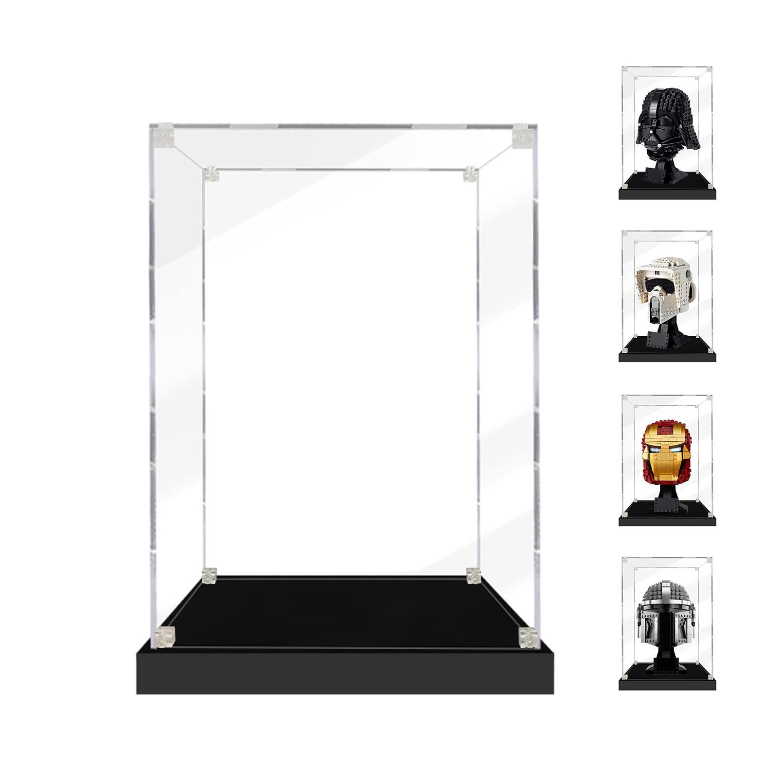 icuanuty Acrylic Display Case for Lego Helmet Set 21018/21035/21036/40478/40591/40708/75277 /75304/75305/75350/75351/77905/77906/75349/75349/7 5343/75327/76199/76285/75276/75328/75274/75324/40690
