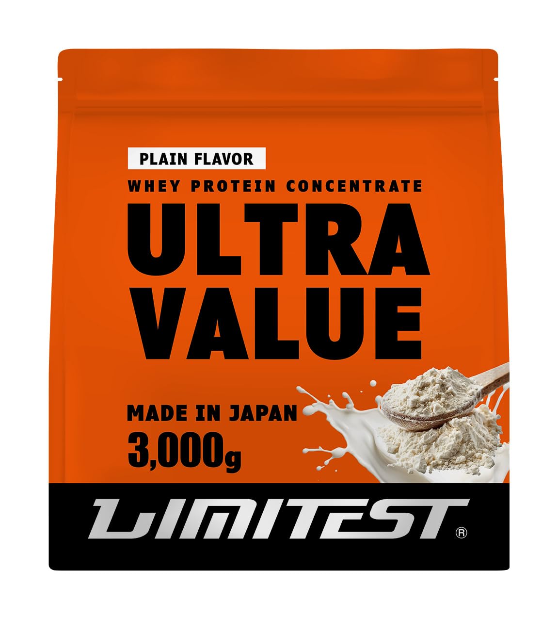 リミテスト ホエイ プロテイン 工場直販 無添加 国産 人工甘味料不使用 ULTRA VALUE ウルトラバリュー ホエイプロテイン 3kg プレーン ナチュラル商品画像