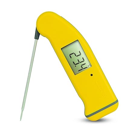 ETI SuperFast Thermapen 4 Thermometer mit automatischem, 360 ° drehbarem Display (gelb), Bedienungsanleitung evtl. nicht in d