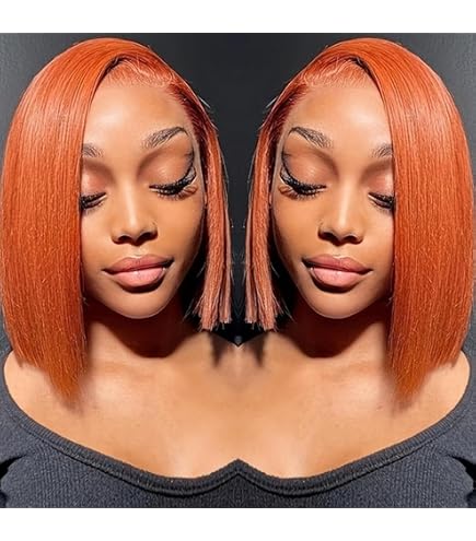 Amazon.com : Red Bob Wigs Human Hair HD Transparent Lace 