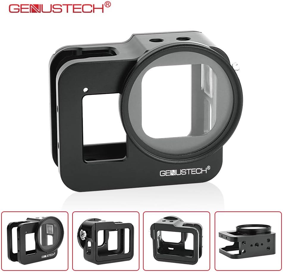 Genustech Cage for GoPro Hero 8 Black Action Camera, Aluminum Alloy Case