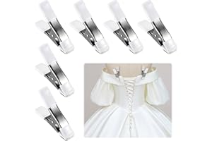 JuxYes 6PCS Wedding Dress Clips Metal Clothing Clamps Heavy Duty Spring Clamps Clothing Clips for Fitting Bridal Seamstress M
