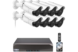 WEILAILIFE 【90ft Super Night Vision】 Outdoor Wired Security Camera System, Video Camera System for Home Security, Home Security & Surveillance Systems, POE Security Camera System