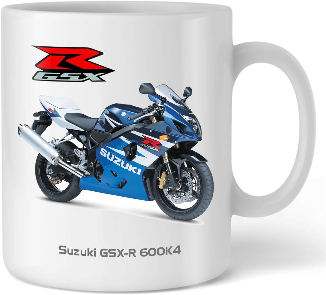 Motorbike Mug with SUZUKI GSXR 600 Picture Blue/White 2004 CDM-SU04-GSXR6-BLU Motorcycle Gift