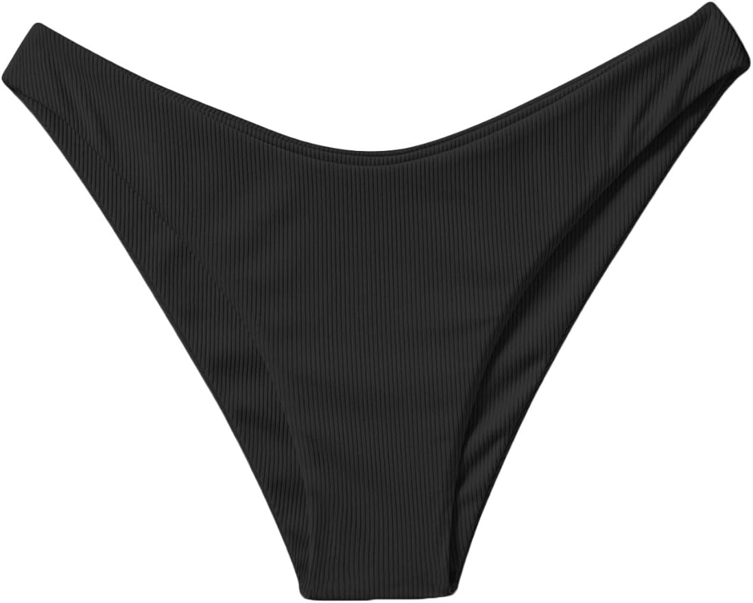 SheIn Women's High Waisted Cheeky Bikini Bottoms High Cut