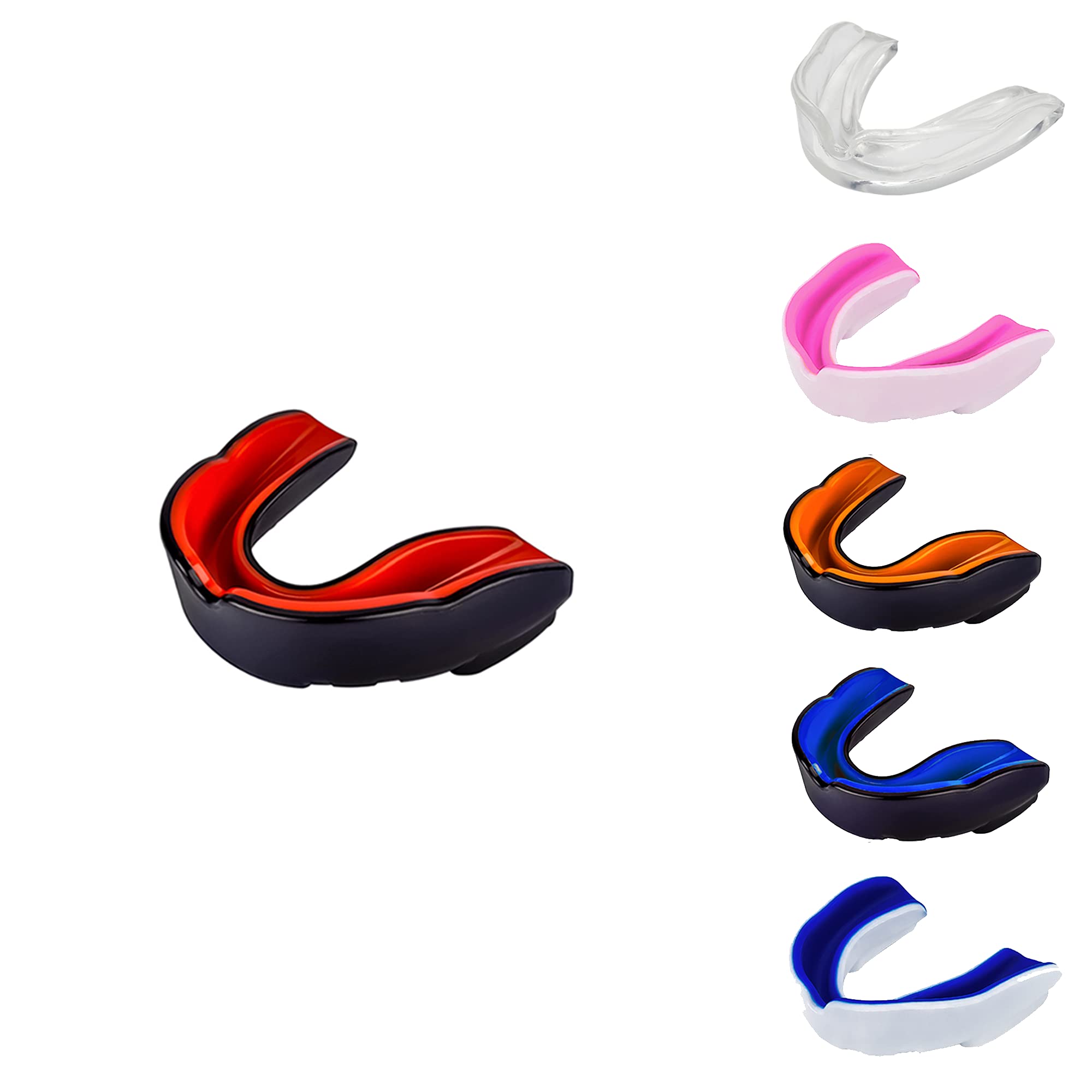 Gum Shield Mouth Guard Adult Youth & Junior Gum Shield for All Contact Sports Mouth Guard Boxing, MMA, Mouthguard Rugby, Football, Lacrosse, Hockey Mouthguard (Red/Black, Adults Over 11 Years) — image 1