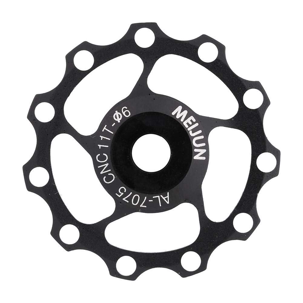 11T/13T Derailleur Pulley Aluminium Alloy Wheel Rear Derailleur Pulley Bicycle Guide Wheel Pulley for Mountain Road Bike(11T-Black)