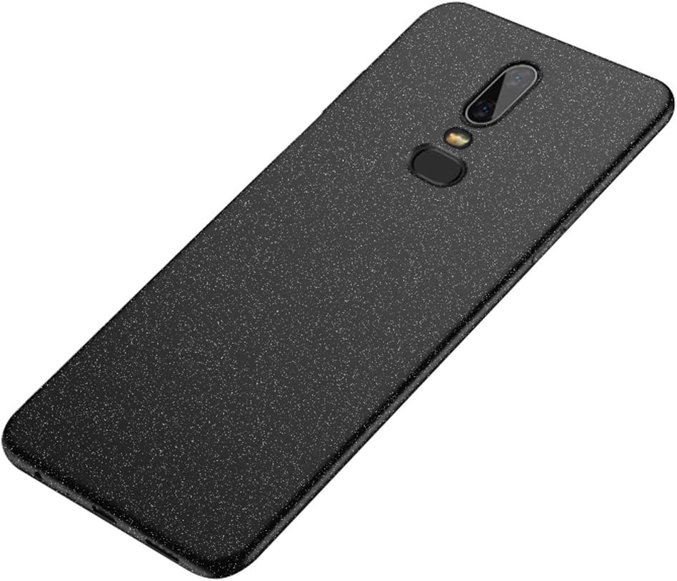 Baanuse OnePlus 6 Case [Ultra Slim Soft TPU] [Sand Scrub Non-slip] [Shockproof Armor] Case for OnePlus 6 Black