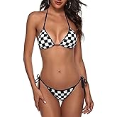 JINJINKIANG Women's Bikini Set Two Piece Halter Triangle Tie Side Swimsuit | Sexy Quick Drying Bikini Features Adjustable Ties And Soft Padding For A Custom Fit