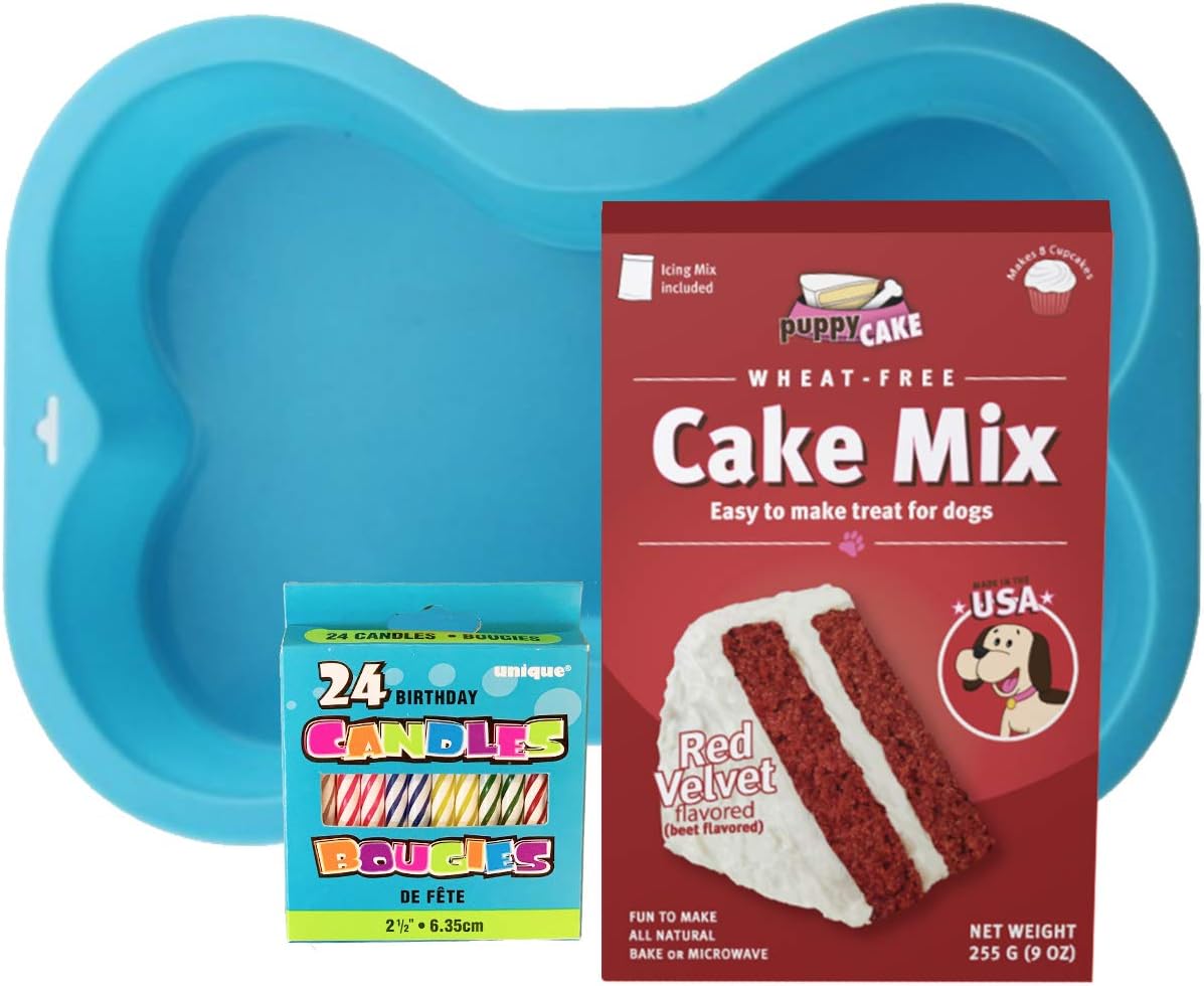 Puppy Cake Mix Dog Birthday Cake Kit in 5 Flavors, with
