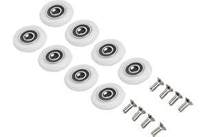 8Pcs Replacement Shower Door Rollers with Nylon Wheels and Stainless Steel Screws Smooth Sliding for Most Shower Enclosures a