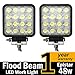 (Pack of 2) TMH 48w Square Shape 60 Degree LED Work Light Flood Lamp Driving Light, Off-Road, 4wd, 4x4, Utv, Sand Rail, ATV, SUV, Motorbike, Motorcycle, Bike, Dirt Bike, Bus, Trailer, Truck, Lorry