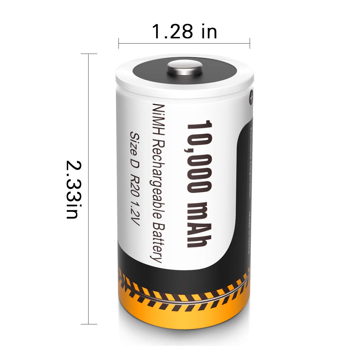 Keenstone Rechargeable D Batteries 10000mAh Ni-MH D Size Battery (4 Pack)