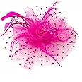 Fascinators Hats 20s 50s Pillbox Hat Cocktail Tea Party for Women (Rose Red, One Size)
