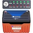 ECO-WORTHY 12V 100AH​ LiFePO4 Lithium Battery with Battery Status Display, 100A BMS with Low-Temp Protection, Up to 15000 Deep Cycle for RV, Camping, Home Energy Storage, BCI Group 27