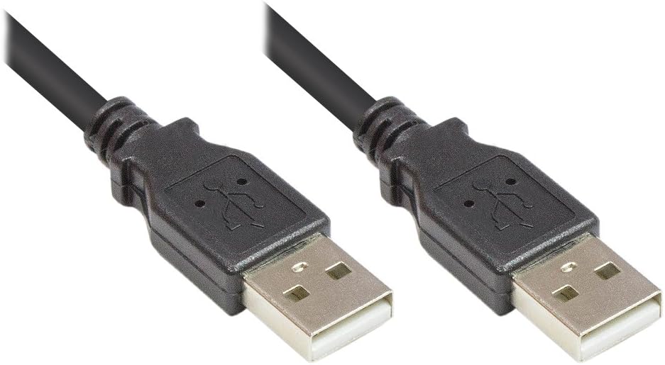 Good Connections Connection Cable USB 2.0 Male A to Male A, Foil and Braid Shielding, Copper Wire black 1.8 m