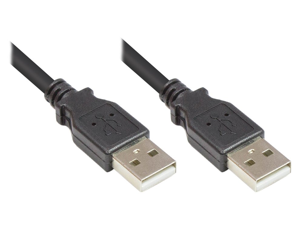 Good Connections Connection Cable USB 2.0 Male A to Male A, Foil and Braid Shielding, Copper Wire black 0.5 m โ image 1