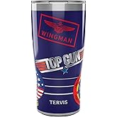Tervis Traveler Top Gun Maverick Patch Collage Triple Walled Insulated Tumbler Travel Cup Keeps Drinks Cold & Hot, 20oz, Stainless Steel