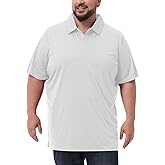 Idtswch Men's Big and Tall Polo Shirts UPF 50+ Casual Work Quick Dry Short Sleeve Collared Golf Shirt（XL-8XL）