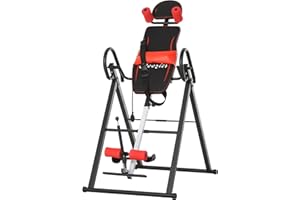 Soozier Adjustable Inversion Table, Folding Inversion Machine with Safety Belt, Waist Pad, 20°/40°/60° Handstand Stretcher Ma