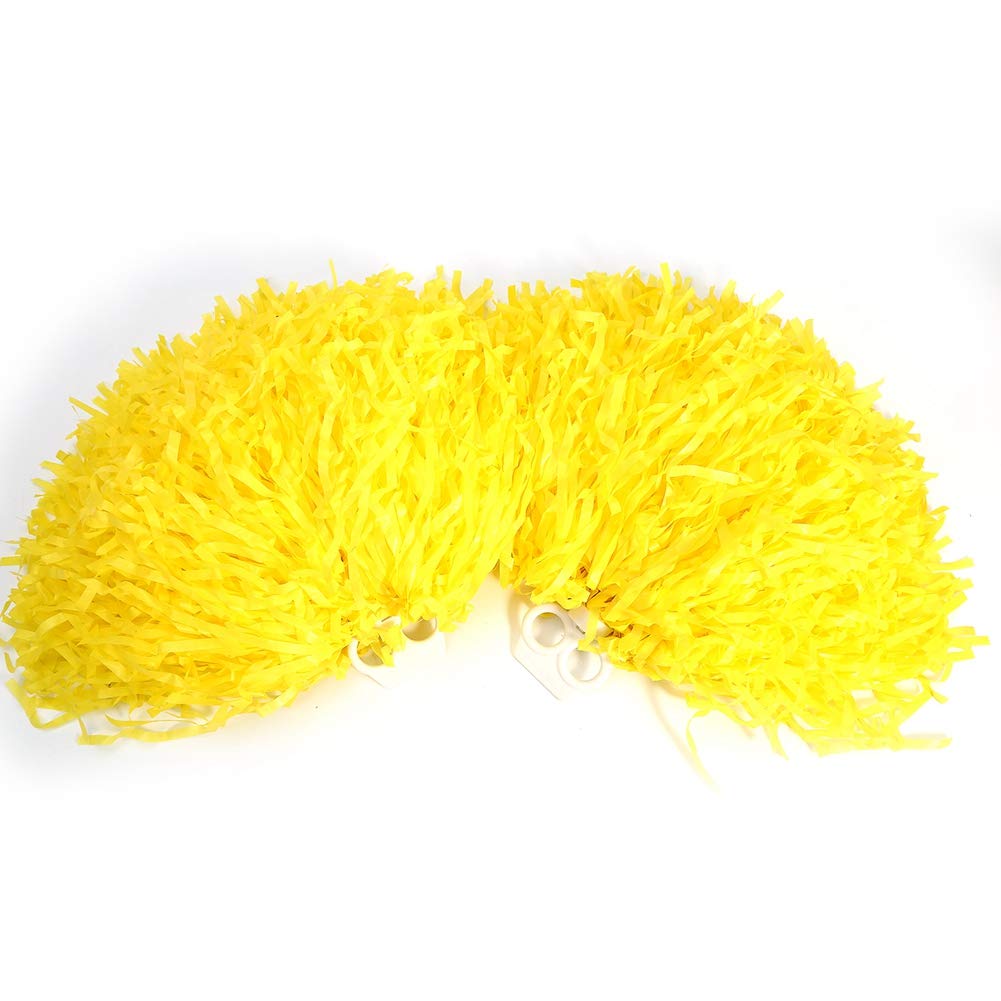 Alomejor Cheerleading Pom Poms Cheerleader Pompoms for Ball Dance Fancy Dress Night Party Sports(Yellow)