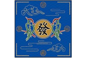ALHROEUO Mahjong Mat, Mahjong Table Mat, Anti Slip Noise Reduction Mahjong Set Table Cover 31.5 x 31.5 Inches (Blue)