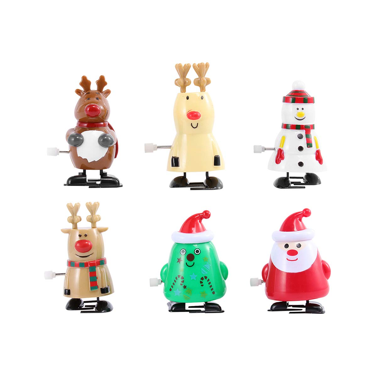 Christmas Wind-up Toys, Assorted Clockwork Toys Party Favors for Kids Birthday Thanksgiving - 6pcs