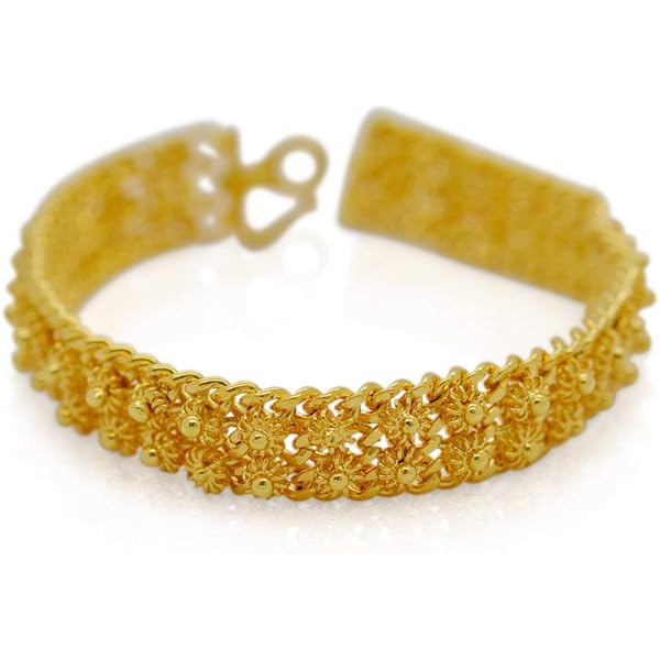 Montip Lynn Heart Pikun Flower 22k 24k Thai Dubai India Baht Yellow Gold Plated GP Necklace Pendant Jewelry Women 18 Inches, Large, Gold Plated, Cubic Zirconia Price In Saudi Arabia | Amazon - Foto 2