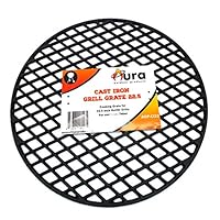 Aura Outdoor Products Cast Iron Grill Grate for 22 Inch Weber Kettle Grill - Works Great on The Weber Kettle, Weber Performer, Barrel Grills - Better Sear Marks