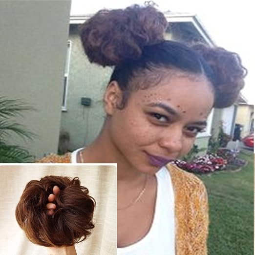 Dark Brown Aosome Human Hair Updo Hair Bun Ponytail Extensions