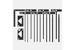 GRIIYAKII 15-Piece Book Binding Ruler Set, Includes T-Shaped, Cutting Angle, and L Rulers, Acrylic Material