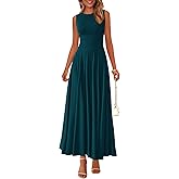PRETTYGARDEN Womens Spring Dresses 2026 Casual Sleeveless Crewneck Aline Maxi Dress Stretch Tank Flowy Long Dresses