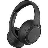 Riwbox Hybrid Active Noise Cancelling Headphones, Wireless Bluetooth Headset Over Ear, 60H Playtime, High-Fidelity, Foldable, Comfort&Immersion for Work/Commuting (Black)