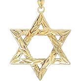 Certified 14k Gold Small Detailed Star of David Pendant