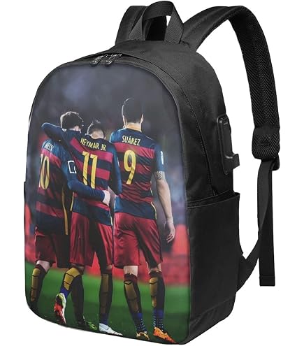 Luja Dling #10 Neymar Adult Backpacks Bag Laptop Bag Bookbag Usb Backpack 17 Inch For Daily, Black : Electronics