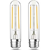 Grensk Dimmable Tubular Light Bulbs 40Watt,4W E26 T10 LED Type T Bulbs,2700K Warm White Long Edison Light Bulbs for Chandelie
