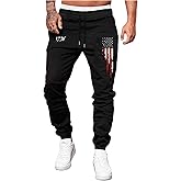 WDIRARA Men's Graphic Print Knot Front Sweatpants Drawstring Elastic Waist Trousers with Pockets