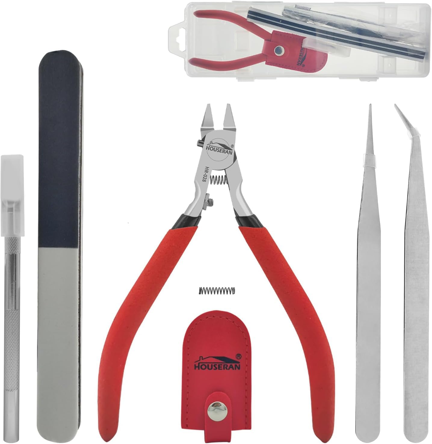 HOUSERAN Model Nipper, Model Tool Kit for Gundam Repairing Plastic Model and Fixing, Red