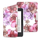 MoKo Case for Kindle Paperwhite, Premium Ultra Lightweight Shell Cover with Auto Wake / Sleep for Amazon All-New Kindle Paperwhite (Fits All 2012, 2013, 2015 and 2016 Versions), Floral PURPLE