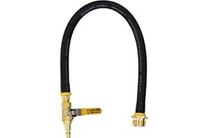 VIBRANT YARD COMPANY Vibrant Yard Co. LLC Winterize RV, Motorhome, Boat, Camper, and Travel Trailer: Air Compressor Quick-Connect Plug to Male Garden Hose Faucet Blow Out Adapter with Valve (Lead-Free Brass), 20" Long