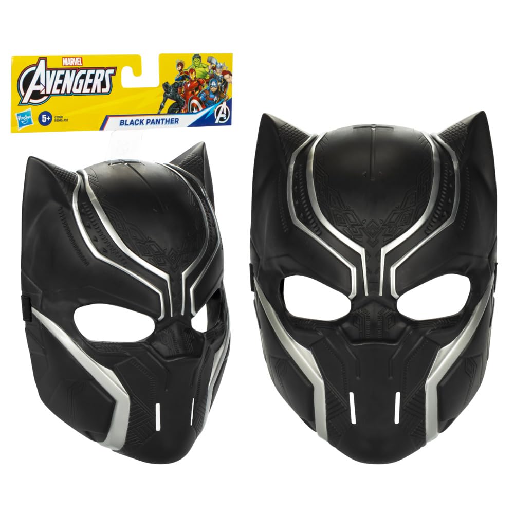 Marvel Black Panther Roleplay Mask For Kids Ages 5+, Comic & Film-Inspired Super Hero Toy With Adjustable Band, Role Playing Movie Costume Accessory