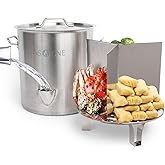 GasOne Stainless Steel Steamer – 20qt Steamer Pot for Cooking with Water Fill Spout, Rack, Divider – Steam Pot for Tamales an
