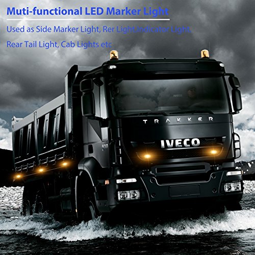 Oriketech 4pcs Leds Truck Trailer 12V LED Front Rear LED Side Marker Lights indicator Lamp for Truck Trailer Boats,Sealed & waterproof,Surface Mounted Installation