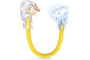 TOOLIOM 50 Amp to 30 Amp RV Power Adapter, 30Amp to 50Amp RV Plug, NEMA 14-50P Male to TT-30R Female with Handle Grip 12 Inch STW 10 Gauge Dogbone Electrical Plug Converter for Camper RV Trailer