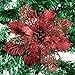 DERVONUNS Poinsettia Christmas Decorations Christmas Flowers Glitter Christmas Tree Decorations and Ornaments (12 Pack)(Red)
