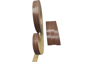 HGKJHF,High Quality Melamine Edge Banding,3/4 in * 50 fe pre Coated hot melt Adhesive,Used for Flexible Veneer Edge Edging,for Cabinet and Furniture Repair (1，Walnut Color ，13/16in*50ft)