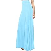 Lock and Love Women's Casual Comfy Stylish High Waist Flare Long Maxi Skirt – Available in Print & Solid Options