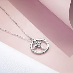WINNICACA Nurse Gifts Sterling Silver Caduceus