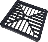 fiXte Square Gulley Grid Drain Cover 150mm x 150mm Black Heavy Duty PVC