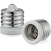 E39 to E26 Light Socket Adapter, Regular Light Bulb Adapter for Antique Floor Lamp Mogul Socket, Mogul to Standard Socket Reducer, UL Listed